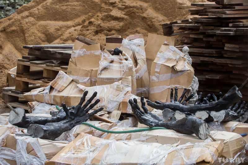 Ghost's hand sculptures in Haunted house Belarus 