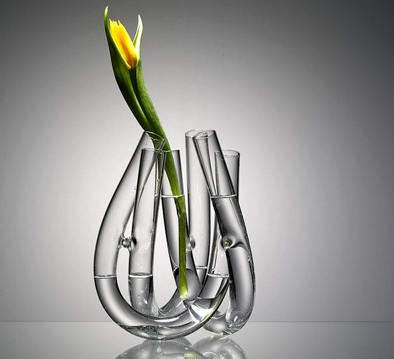 U-shaped glass vase BY Jan Padrnos