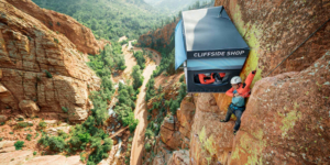 Cliffside shop is the world’s remotest pop-up store mounted on Bastille Wall, Colorado