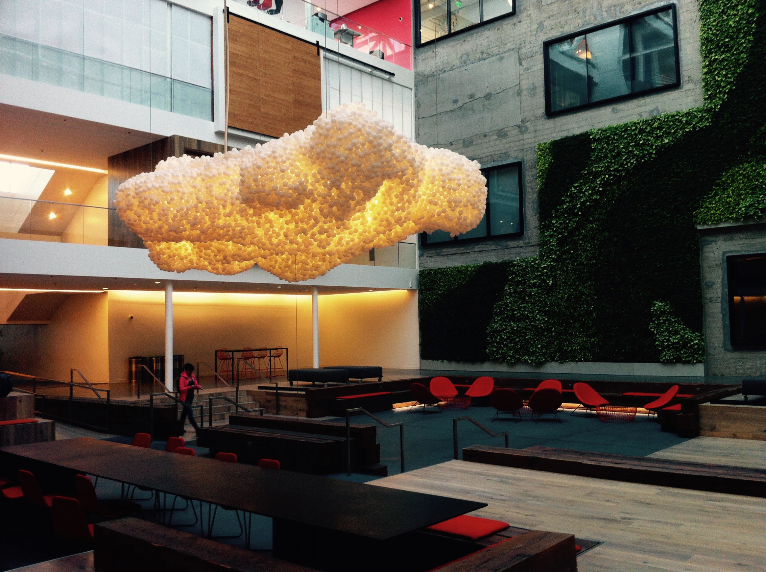 custom cloud lighting installation for Airbnb 