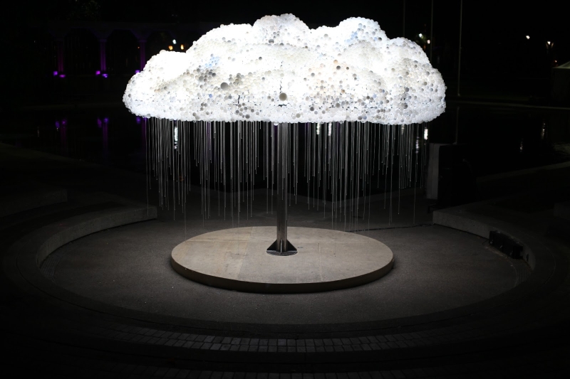 cloud light sculpture by Caitlind r.c. Brown & Wayne Garret