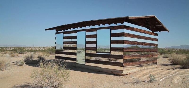 mirror cabin is designed by artist Philip K. Smith III