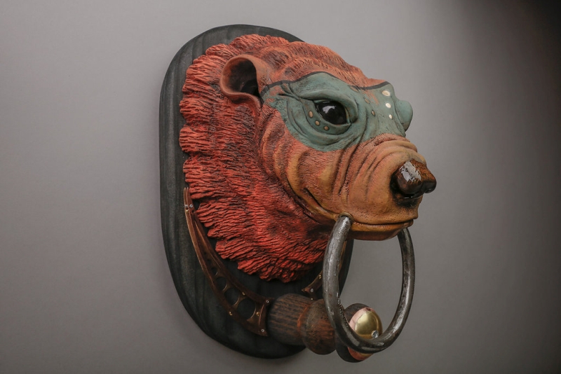 Sun bear door knocker