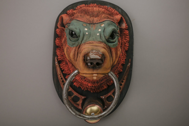 Sun bear door knocker