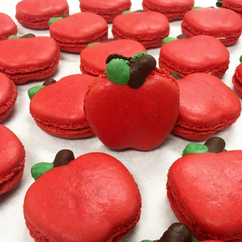 Apple macarons by Bisous Bisous Patisserie