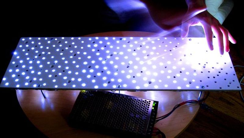 Infrared sensing coffee table