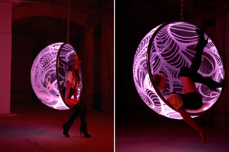 Glow in the dark: Rousseau hanging chair