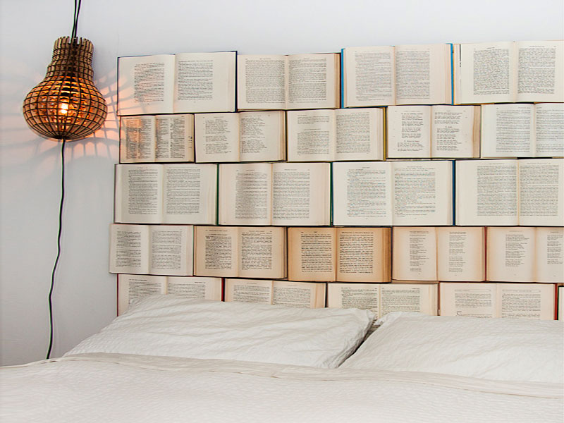 Headboards made of books