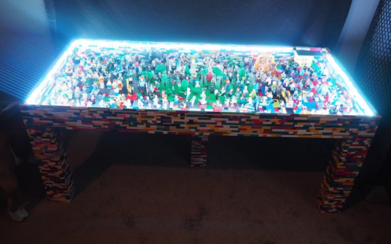 Handmade illuminated Lego table-4