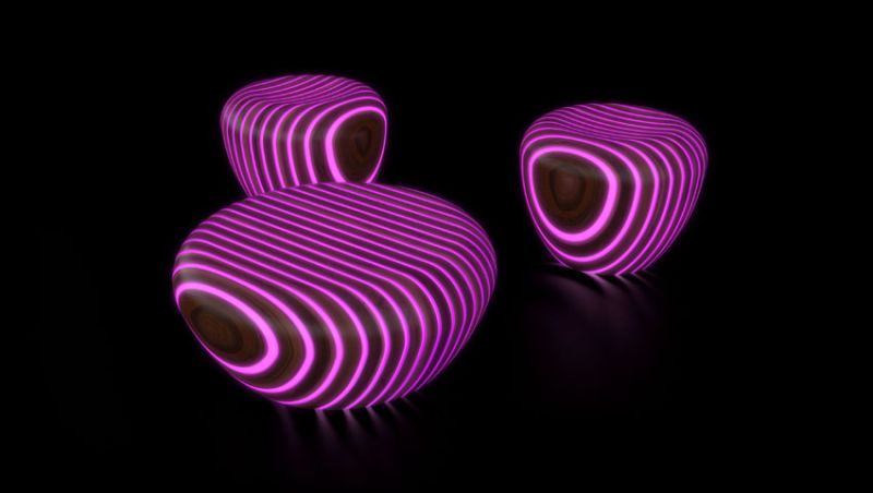 Pink Bright Wood coffee tables by Giancarlo Zema