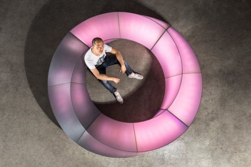 Glow in the dark: Mobius light bench