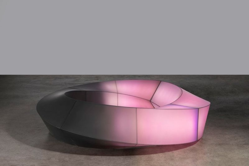 Gleaming Mobius light bench