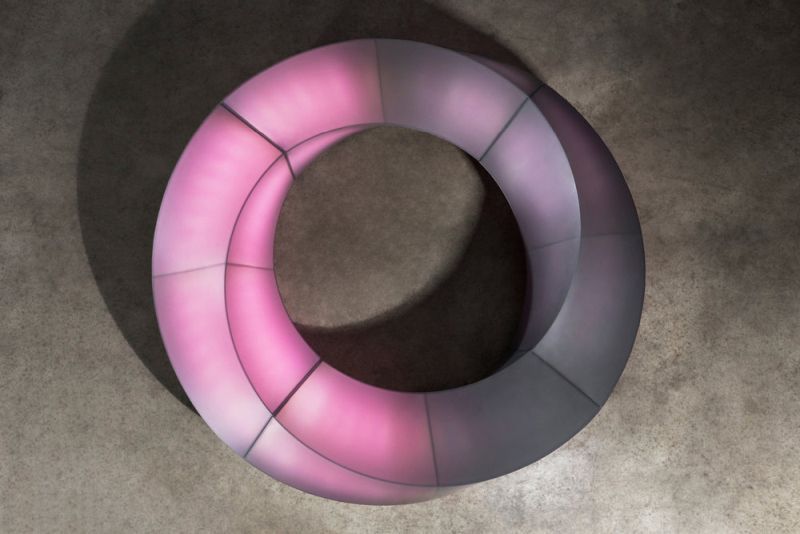 glowing Mobius light bench