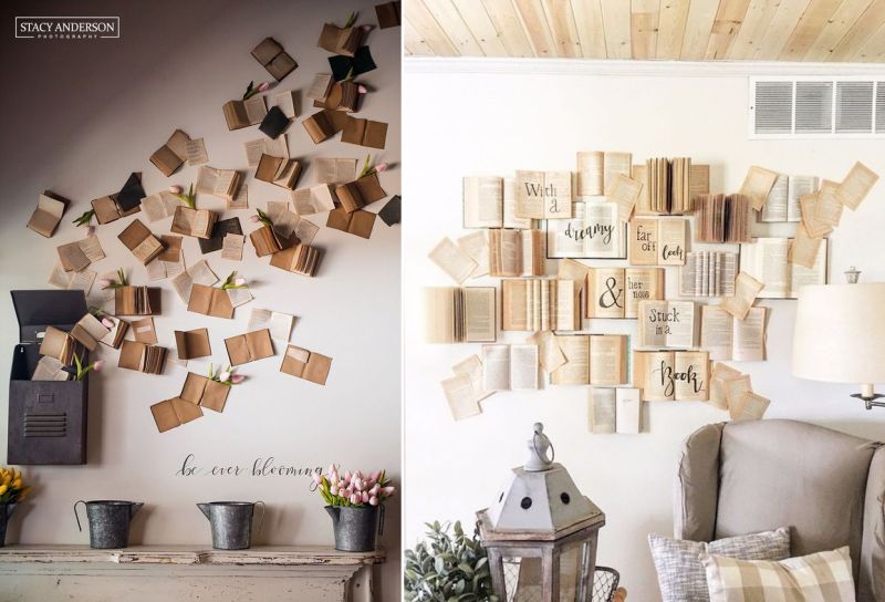 Wall decoration using books