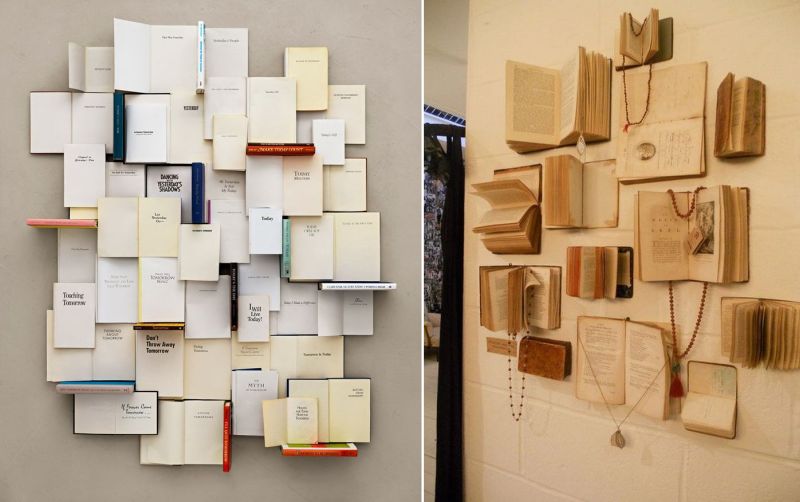 Wall decoration using books