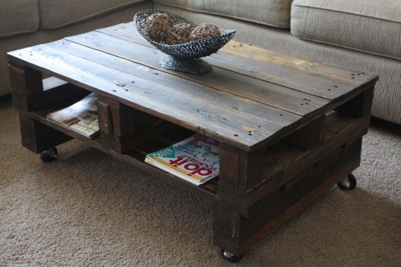 Wooden table made of reclaimed wood