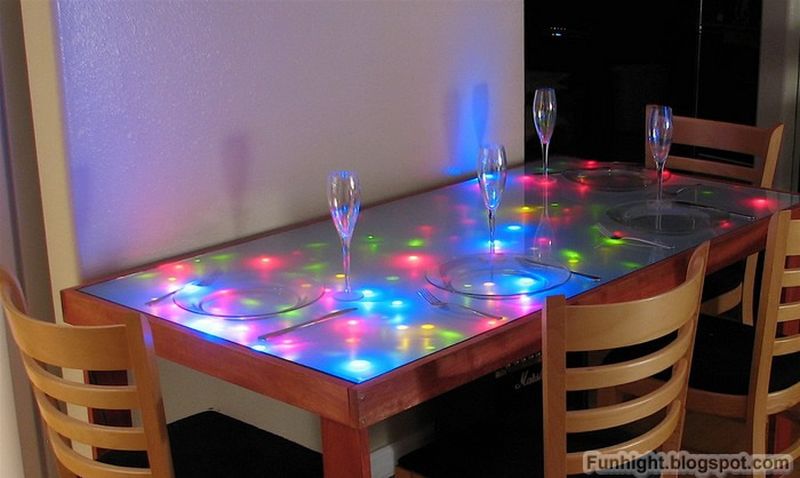 DIY glow dining table