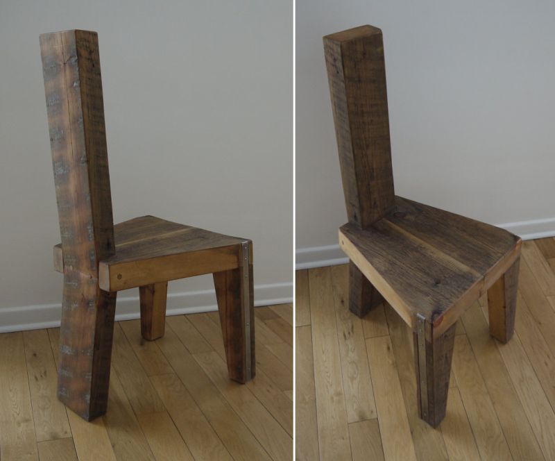 Reclaimed wood dining chair 