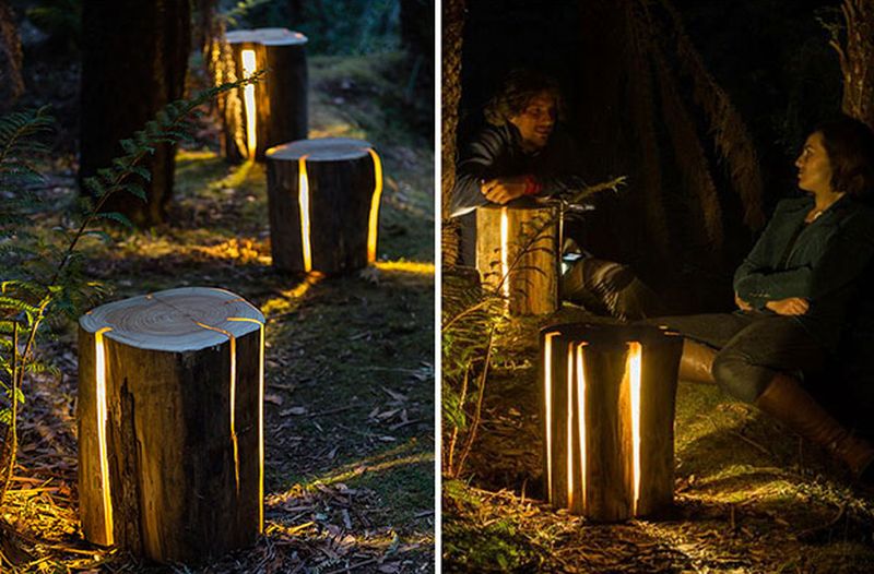 Illuminated Log stools