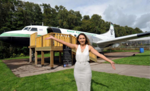 Makeup artist turns old airplane into luxury salon in her backyard