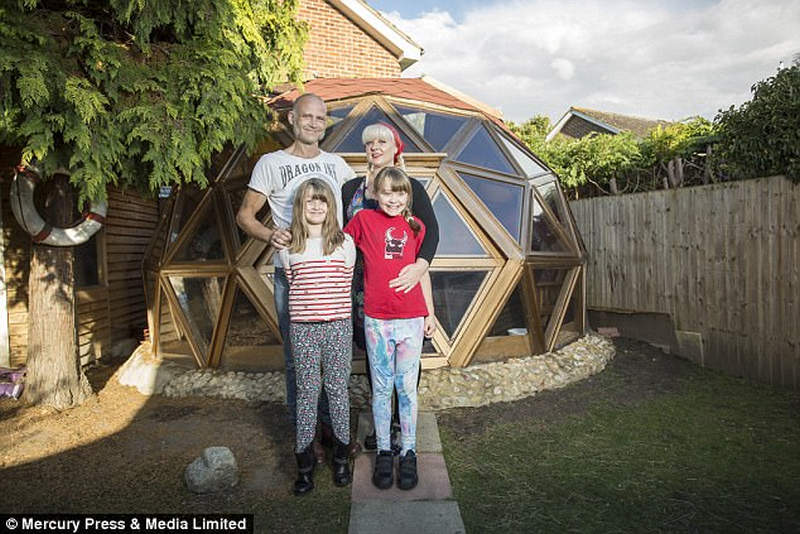 Man builds Crystal Maze-inspired geodesic glass dome for his pet tortoises