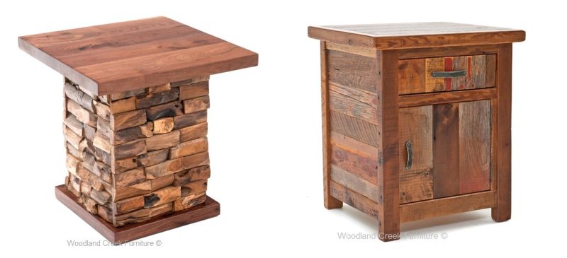 Reclaimed wood bedside table