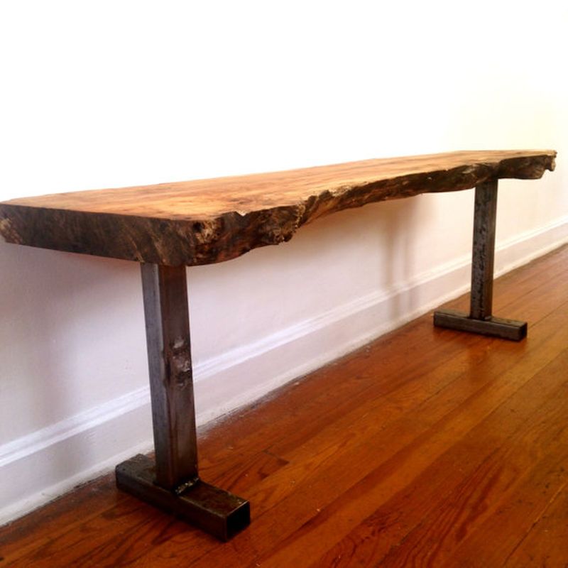 Reclaimed wood bench