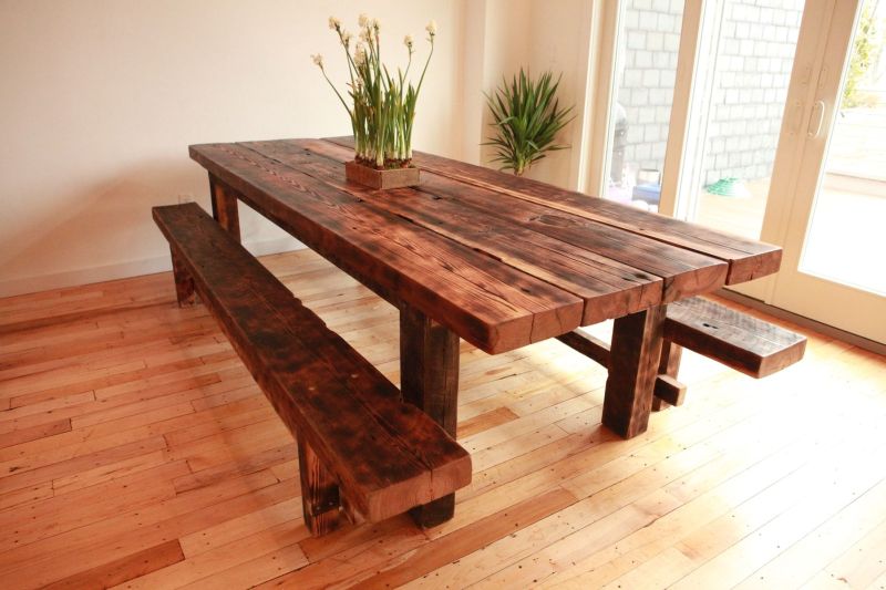 Reclaimed wood dining table