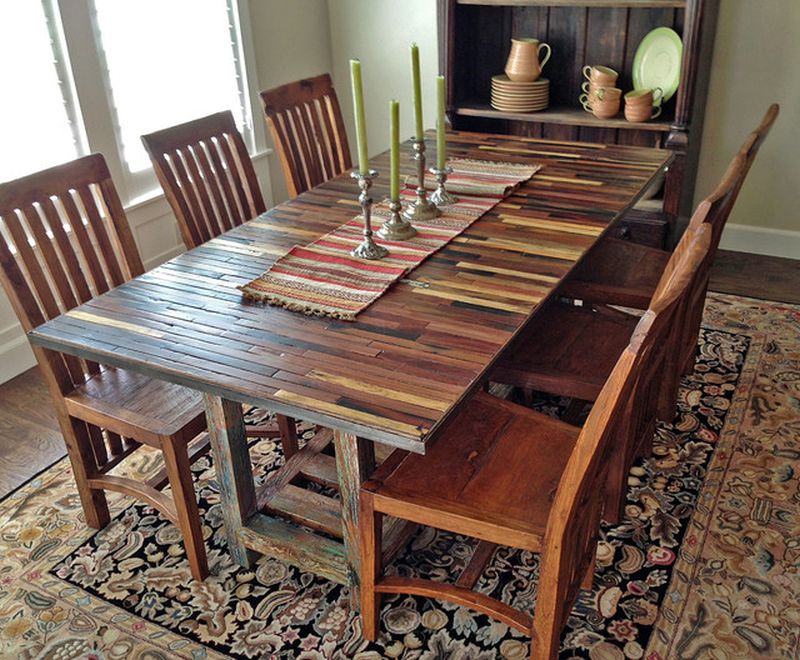 Reclaimed wood dining table