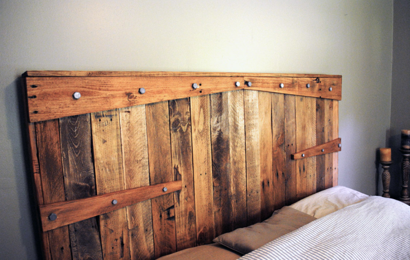 Reclaimed wood headboard