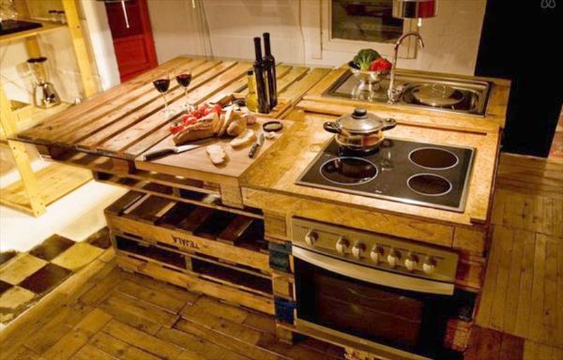 Reclaimed wood kitchen island