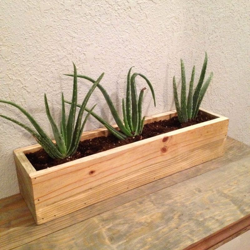 Wooden planter made of reclaimed wood