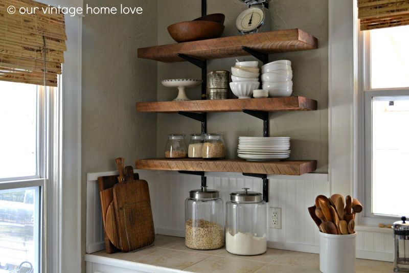 Reclaimed wood shelving unit