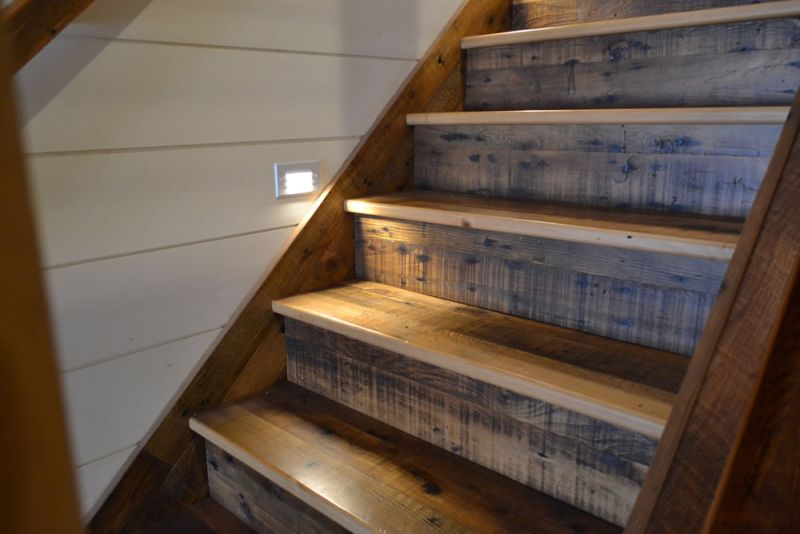 Reclaimed wood staircase