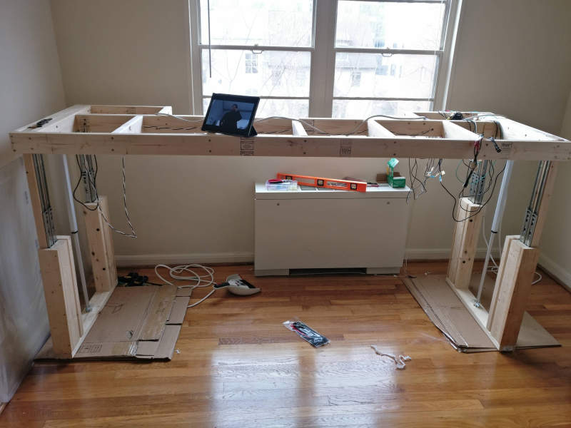 Redditor builds height-adjustable desk for under $400