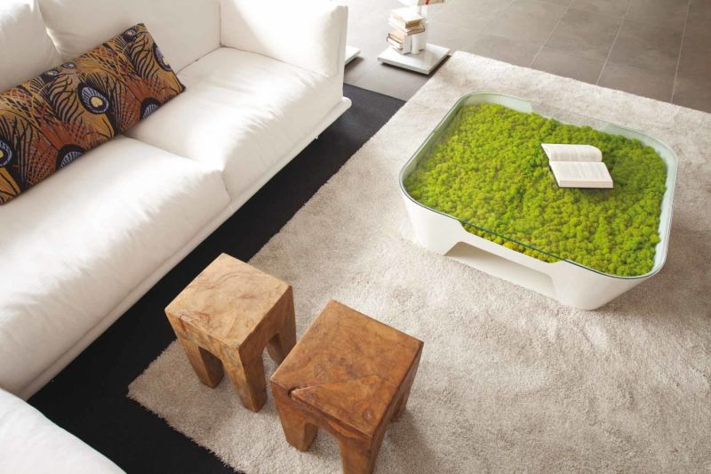 Sinkhole coffee table adds subtle moss décor to your home 