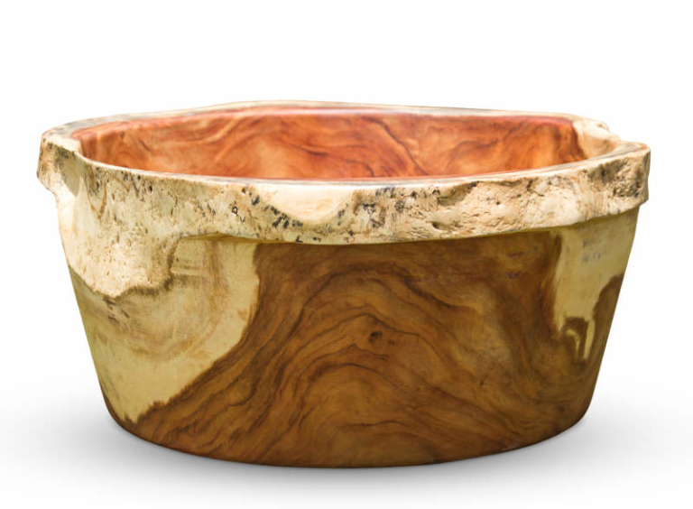 Wood bathtubs by Timber Neutral are carved out of 3 ton tree trunks