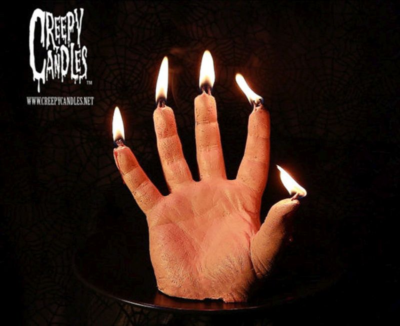 bleeding hand candles