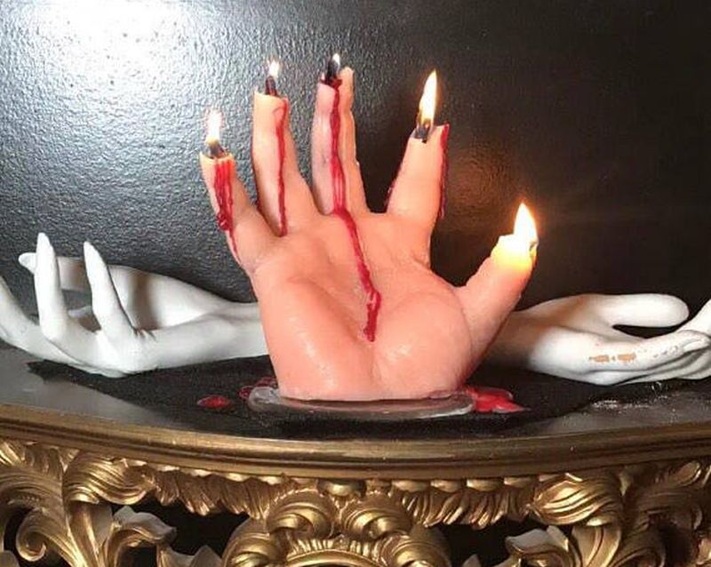 bleeding hand candles