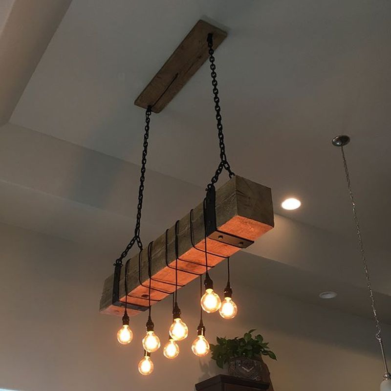 reclaimed wood chandelier