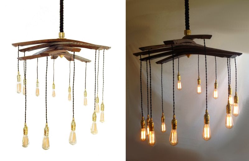 reclaimed wood chandelier