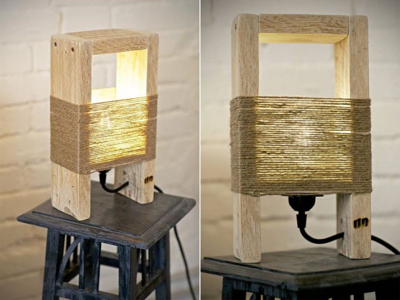 reclaimed wood lamp