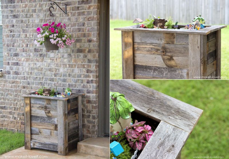 reclaimed wood planter