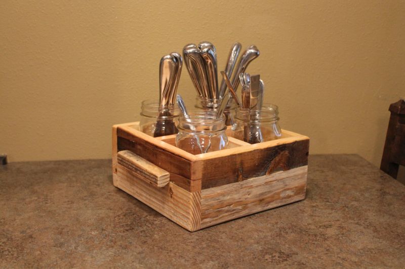 Mosaic Reclaimed Wood Utensil Holder