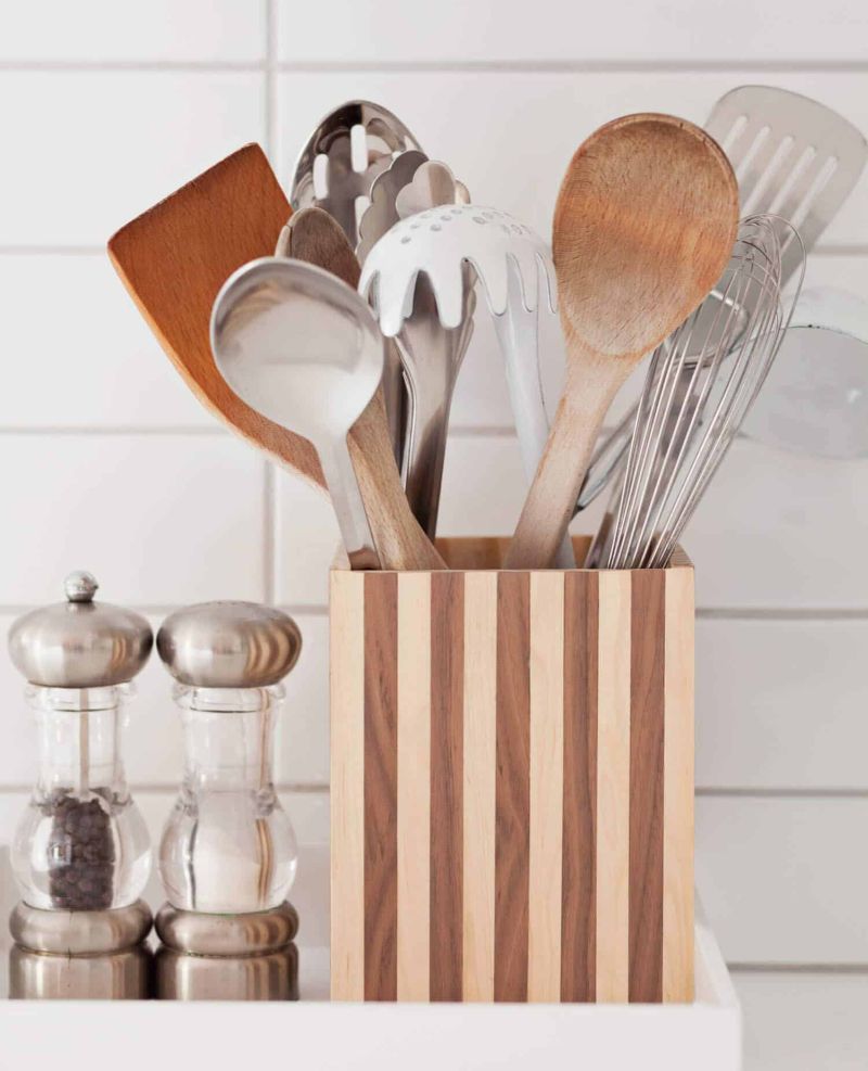 Reclaimed Wood Utensil Holder