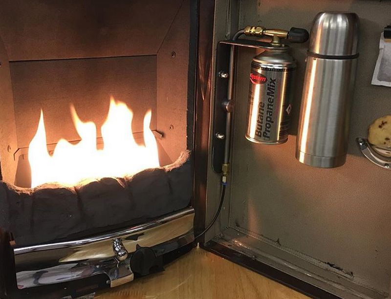 Briefcase fireplace