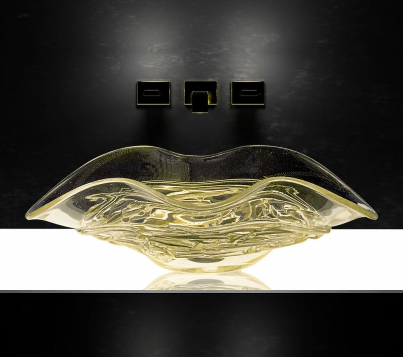 Glass Design’s Murano glass sinks add artistic flair to your bathroom