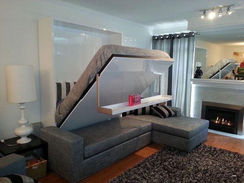 In-wall multi-functional bed