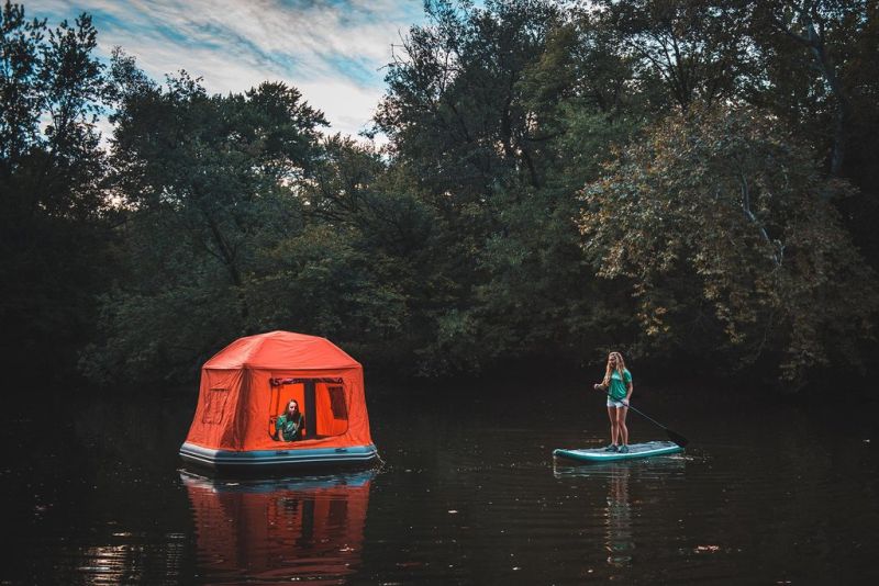 Now you can set up a floating camp on water with SmithFly’s Shoal tent