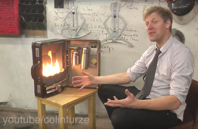 Briefcase fireplace